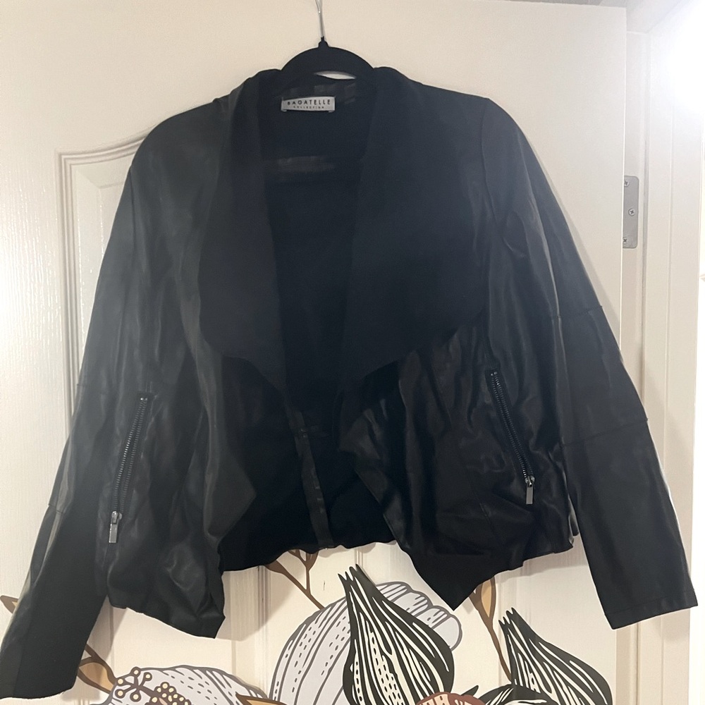 Black faux leather jacket